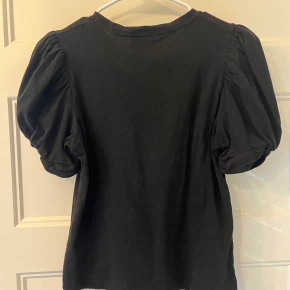 Elie Tahari Black Puff Sleeve Shirt - Picture 5 of 6